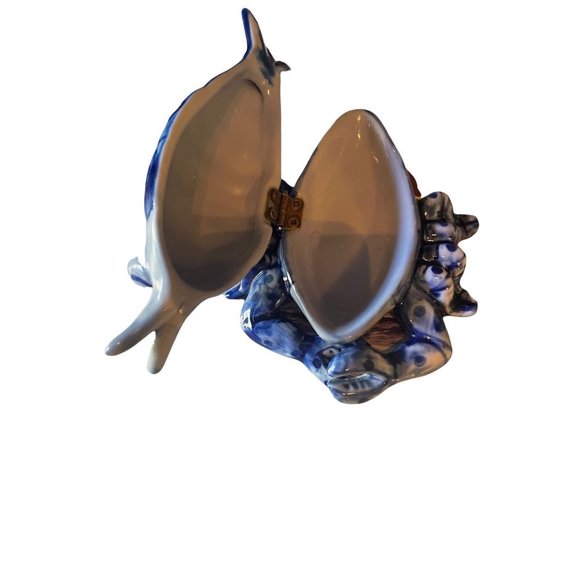 Trinket Box. Blue and White Trinket box Lobster Trinket Box Trinket tray - Picture 6 of 6